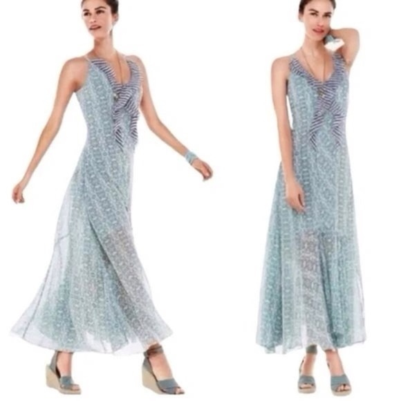 Cabi Womn 4 Ditsy Floral Cottagecore Boho Prairie Ruffle Garden Party Maxi Dress - Picture 1 of 11